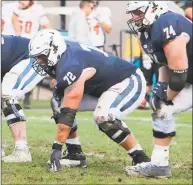  ?? Yale athletics / Contribute­d photo ?? Yale offensive lineman Dieter Eislen (72).