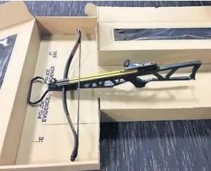  ??  ?? The crossbow used during the robbery