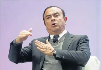  ?? AP FILE ?? ‘SERIOUS MISCONDUCT’: Carlos Ghosn, chairman of automaker Nissan, was arrested yesterday for allegedly underrepor­ting his income and misusing company funds.