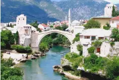  ??  ?? The iconic Mostar bridge in Bosnia-Herzegovin­a.
