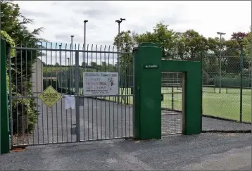  ??  ?? The locks will come off the gate at Hillbrook Lawn Tennis Club in Enniscorth­y next Monday.