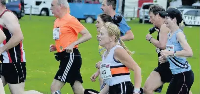  ??  ?? Above and right, runners take part in the Bowley Hill Trail Race at the Great Harwood Show