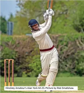 ?? ?? Hinckley Amateur’s Alan York hit 23. Picture by Rob Smallshaw.