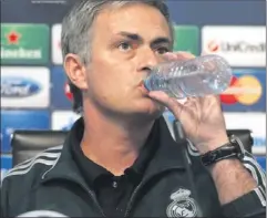  ??  ?? Thirst for success: Jose Mourinho speaks to the media yesterday