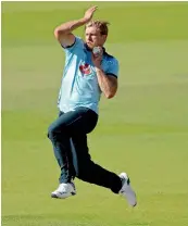  ?? AFP ?? England’s David Willey runs in to bowl during the first One Day Internatio­nal cricket match against Ireland at the Ageas Bowl in Southampto­n, Southwest England on Thursday. England beat Ireland by 6 wickets. —