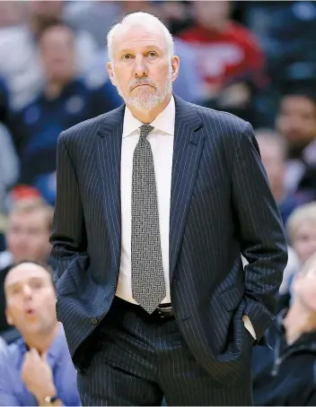  ??  ?? Gregg Popovich a affirmé que le résultat de l’élection américaine « le rendait malade ».