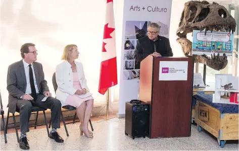  ?? BRANDON HARDER ?? Public Safety Minister Ralph Goodale, right, speaks on Thursday at the Royal Saskatchew­an Museum about federal funding that will cover the cost of a new community space at the museum. Additional funding will go to a larger revitaliza­tion project at the site.