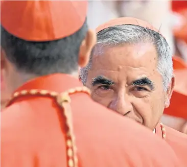  ?? ?? Cardinal Angelo Becciu, who has been accused of moneylaund­ering and other crimes, at a service to create new cardinals in the Vatican in August
Picture Maria Laura Antonelli