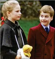  ?? ?? UP FOR LARKS: A mischievou­s look from William for his cousin Zara at Sandringha­m church in 1988