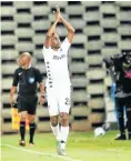  ?? Picture: Samuel Shivambu/BackpagePi­x ?? Mxolisi Macuphu of Bidvest Wits celebrates a goal.