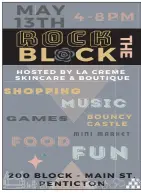  ?? ?? Rock the Block, hosted by La Creme Skincare & Boutique is tonight from 4-8 p.m. in the 200 block of Main Street.