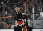  ?? JAE C. HONG — THE ASSOCIATED PRESS ?? The Ducks' Trevor Zegras, named a Calder Trophy finalist Wednesday, was second in rookie scoring with 61 points.