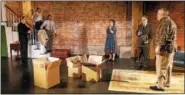  ??  ?? Steel River Playhouse’s provocativ­e “Clybourne Park” runs through Feb. 19. Shown here are Christophe­r Waters, left, Tia Chanel, Jerry McGrier, Allison Fisher, Joe Donley, and Marc Schule.