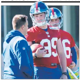  ?? N.Y. Post: Charles Wenzelberg ?? NEW YORK: The Giants signed big-legged Cade York to compete for the kicker’s job with Randy Bullock (behind).