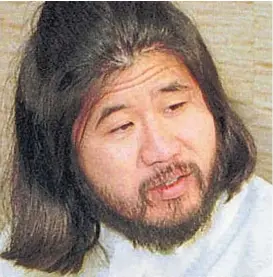  ?? (AP) ?? El gurú. Asahara fue detenido en mayo de 1995 y ejecutado ayer.