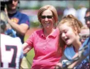  ?? PETE BANNAN — DIGITAL FIRST MEDIA ?? Archbishop Carroll coach Lorraine Beers is all smiles after her team’s championsh­ip victory Saturday.