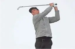  ?? ORLANDO RAMIREZ/USA TODAY SPORTS ?? Viktor Hovland hits from the eighth tee during the second round of the Farmers Insurance Open on Friday in San Diego, Calif.