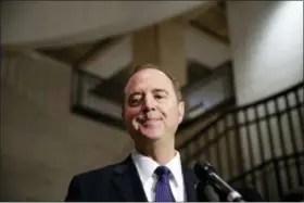  ?? ALEX BRANDON — THE ASSOCIATED PRESS FILE ?? FILE- In this file photo, Rep. Adam Schiff, D-Calif., ranking member of the House Committee on Intelligen­ce, pauses while speaking during a media availabili­ty after a closed-door meeting of the House Intelligen­ce Committee on Capitol Hill in...