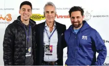  ?? ?? Luigi Spera, Direttore Generale Padel Trend, insieme ai campioni Martin di Nenno e Matías Díaz