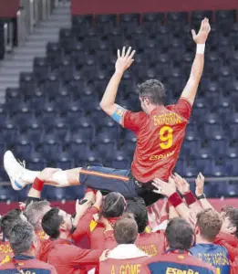  ?? EFE ?? Los Hispanos fueron bronce en Tokio en el adiós de Raúl Entrerríos //