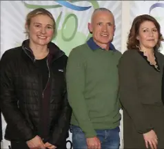  ??  ?? Julie Kirwan (physio), Kevin Murphy (trainer), Caroline Fleming,