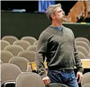  ?? [PHOTO BY NATE BILLINGS, THE OKLAHOMAN ARCHIVES] ?? Lyric Theatre’s Producing Artistic Director Michael Baron instructs actors during a January rehearsal for the musical “Mann ... and Wife” at Lyric at the Plaza Theatre, 1727 NW 16th St., in Oklahoma City. In 2017, he will direct “James and the Giant...