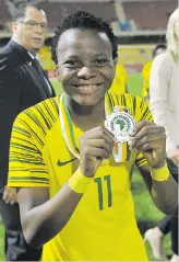  ??  ?? Kgatlana was named Player-of-the-Tournament at the recently completed Womens’ Africa Cup of Nations.