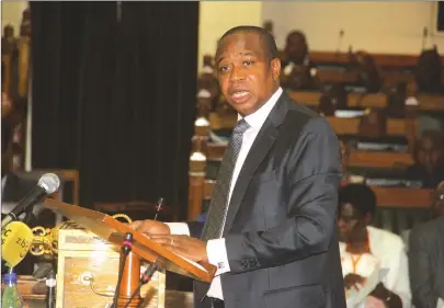  ??  ?? Finance and Economic Developmen­t Minister Professor Mthuli Ncube presents his maiden Budget statement in Parliament on Thursday