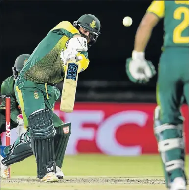  ?? Picture: GALLO IMAGES/JOHAN PRETORIUS ?? OVER THE TOP: South Africa’s Quinton de Kock in action during the first T20 match against Bangladesh at the Mangaung Oval in Bloemfonte­in last night