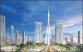  ??  ?? An artist’s impression of the Dubai Creek Tower, which will be 928 metres tall when completed. COURTESY EMAAR PROPERTIES