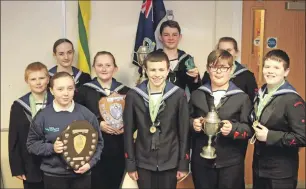  ??  ?? The sea cadets with their awards.