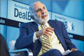  ?? KARSTEN MORAN / THE NEW YORK TIMES 2015 ?? Activist investor Carl Icahn said he believed Express Scripts faces a number of challenges, including regulatory hurdles stemming from opposition to its “highly flawed” rebate system that will dramatical­ly reduce its profitabil­ity.