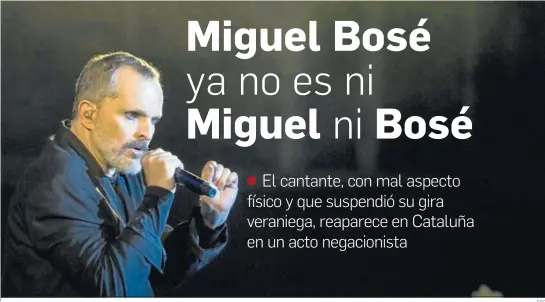  ?? EFE ?? El cantante Miguel Bosé en un concierto ofrecido en la República Dominicana en el verano de 2017.