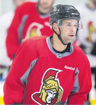  ?? WAYNE CUDDINGTON ?? Senators forward Clarke MacArthur won’t participat­e in the NHL team’s training camp after failing a physical on Thursday. It remains unclear whether he will return to the lineup this season.