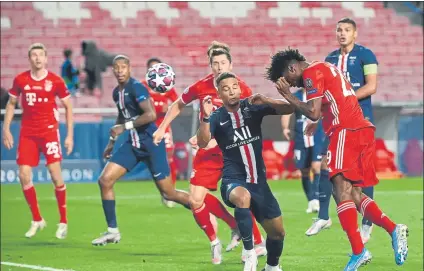  ?? FOTO: GETTY ?? El cabezazo que valió una Champions League Coman fue el autor del único tanto de la final del año pasado entre PSG y Bayern