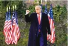  ?? ALEX BRANDON/ASSOCIATED PRESS ?? President Donald Trump leaves after speaking at a campaign rally Saturday in Newtown, Pennsylvan­ia.