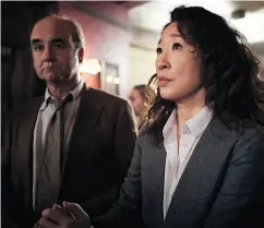  ?? BBC AMERICA VIA THE ASSOCIATED PRESS ?? Sandra Oh of Killing Eve is nominated for an Emmy for outstandin­g lead actress in a drama series.