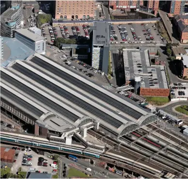  ?? ALAMY. ?? The leak of the Oakervee report is smart politics, argues Christian Wolmar. In Manchester, the HS2 platforms are to be built in the upper area of this picture, alongside the existing Piccadilly station.