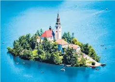  ??  ?? Be refreshed by the ‘placid perfection’ of Lake Bled (centre) in the Julian Alps of Slovenia