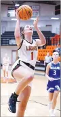  ?? Westside Eagle Observer/RANDY MOLL ?? Dalacie Wishon shoots from under the basket for Gravette during a Dec. 6 game against Miami, Okla., at Gravette High School.