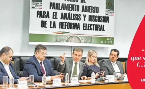  ?? LAURALOVER­A ?? Lorenzo Córdova participó en la mesa para la Reforma Electoral en la Cámara de Diputados/