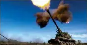  ?? AP/PTI ?? Photo released by Russian Defense Ministry Press Service on Monday shows a self-propelled gun firing towards Ukrainian positions