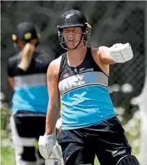  ?? PHOTOSPORT ?? White Ferns captain Sophie Devine practising during the squad’s training camp in Nelson this week.