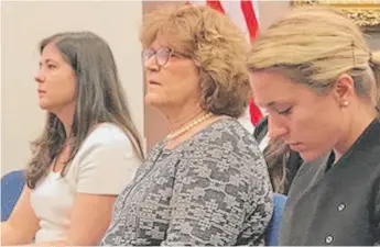  ?? FRAN SPIELMAN/ SUN- TIMES PHOTOS ?? Chicago Aviation Commission­er Ginger Evans ( above, center) and aviation officers ( right) attended Monday’s meeting of the City Council’s Aviation Committee. |