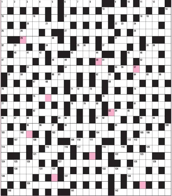  ??  ?? When you’ve solved the crossword, the letters on the shaded squares, reading left to right, top to bottom, spell a mystery word or phrase. The mystery word