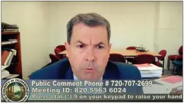  ?? SCREENSHOT ?? The Humboldt County Board of Supervisor­s received an update on local conditions from the county Drought Task Force Tuesday. During the discussion, county Planning and Building Director John Ford described several initiative­s the task force is working on to mitigate drought-related impacts.