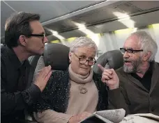  ?? SONY PICTURES CLASSICS ?? Christian Slater, left, Glenn Close and Jonathan Pryce star in The Wife, a devastatin­g portrait of a marriage.