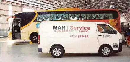  ??  ?? MAN Truck and Bus (M) Sdn Bhd has a fleet of eight vehicles on standby mode to provide repairs and roadside assistance.