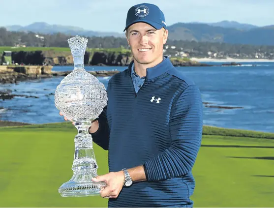  ?? Picture: Getty Images. ?? Jordan Spieth won the AT&T Pebble Beach Pro-Am at a canter, playing relentless tee-to-green golf.