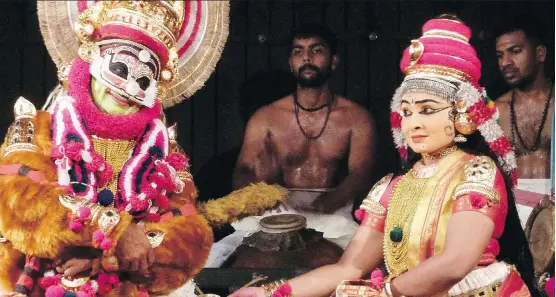  ??  ?? The Koodiyatta­m art form hailing from the state of Kerala in India is being showcased Tuesday at Eckhardt-Grammatte Hall through the support of Ragamala Music Society of Calgary.